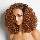 LuvMe Hair Left C Part Natural Black / Ginger Ombre Loose Wave Glueless HD Lace Wig Pre Cut Lace